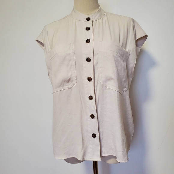 NWT Joie Button up Short Sleeve Top - Picture 5 of 7